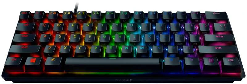 Razer Huntsman Mini Laidinė žaidimų klaviatūra RGB LED, USB, DE, Clicky Optical Violetinė Switch, Juoda