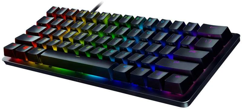 Razer Huntsman Mini Laidinė žaidimų klaviatūra RGB LED, USB, DE, Clicky Optical Violetinė Switch, Juoda