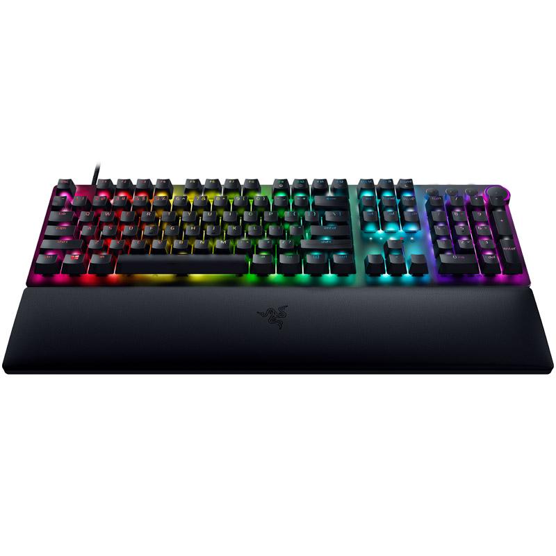 Razer Huntsman V2 Laidinė žaidimų klaviatūra RGB LED, USB, DE, Clicky Optical Violetinė Switch, Juoda