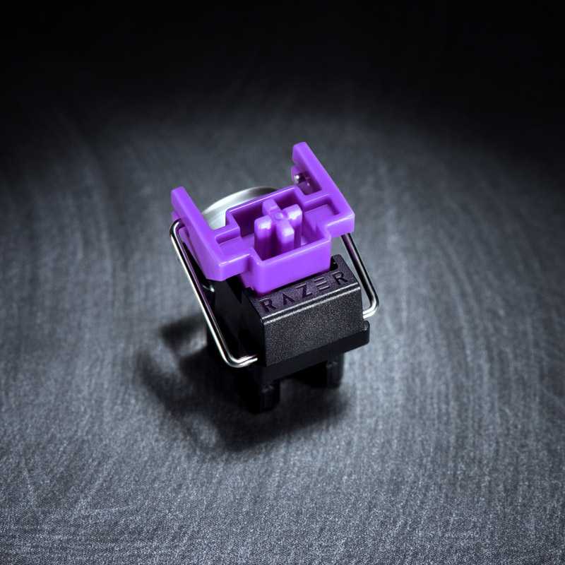 Razer Huntsman V2 Laidinė žaidimų klaviatūra RGB LED, USB, DE, Clicky Optical Violetinė Switch, Juoda