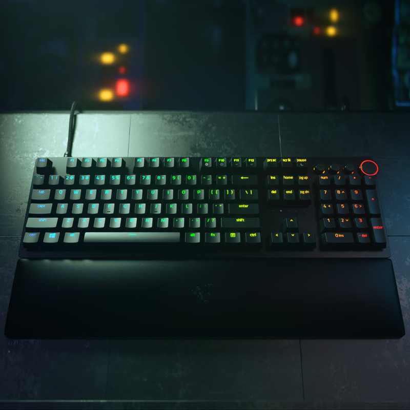 Razer Huntsman V2 Laidinė žaidimų klaviatūra RGB LED, USB, DE, Clicky Optical Violetinė Switch, Juoda
