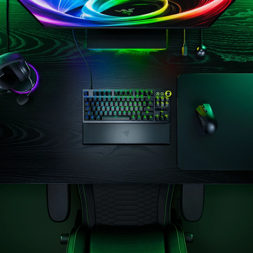 Klaviatūra Razer Huntsman V3 Pro Tenkeyless 8KHz Klaviatūra žaidimams, Analog Optical Gen 2 - ISO (DE), juoda (RZ03-05520400-R3G1)