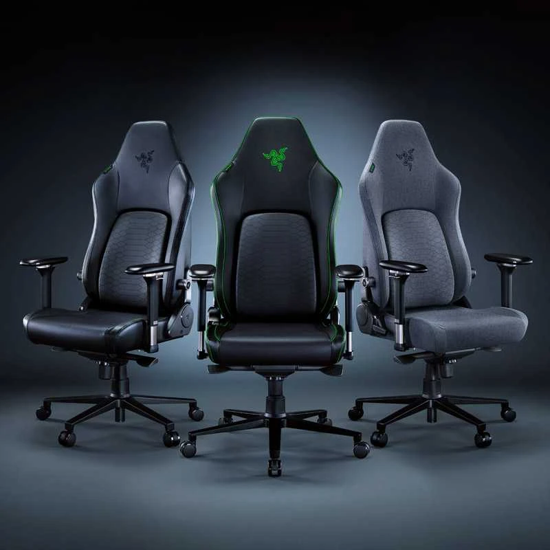 Razer Plush fabric; Aliuminio | Gaming chairs | Iskur | Dark pilkas