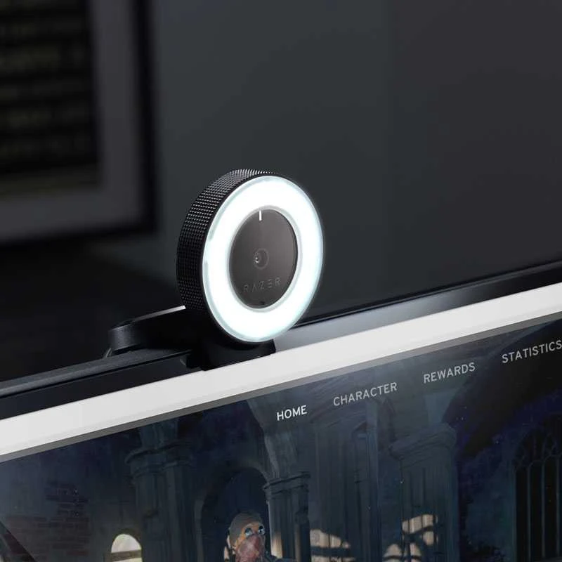Internetinė kamera Razer Kiyo - Streaming Camera with Ring Lighting (USB Webcam, HD Video 720p, 60 FPS, Compatible with Open Broadcaster Software, Xsplit, Autofocus, Camera Clip, Tripod Connection) Juodas
