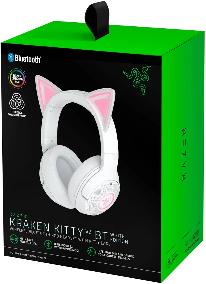 Razer | Ausinės | Kraken Kitty V2 BT | Bluetooth | Over-ear | Belaidės