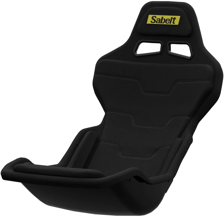 Sabelt SRP-1 simracing sėdynė, stiklo pluošto korpusas, Formulės dizainas, su paminkštinimu – giliai juoda