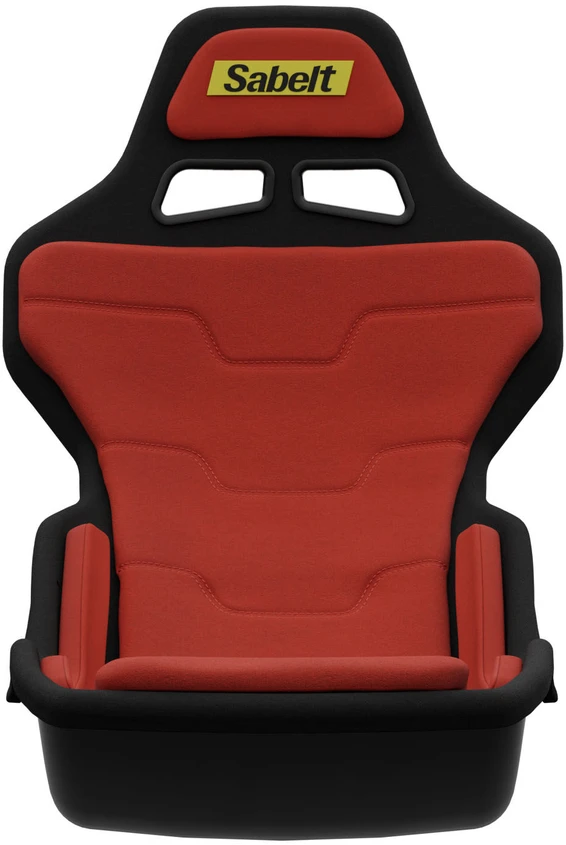 X Rocker Sabelt SRP-1 Fotel simracingowy, Korpus su włókna szklanego, Design Formuły, wyściełany - raudona wyścigowy
