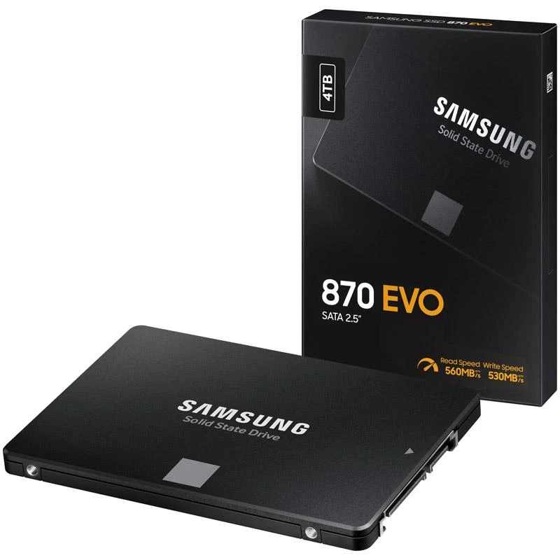 Samsung | SSD | 870 EVO | 4000 GB | SSD form factor 2.5" | Solid-state drive sąsaja SATA III | Skaitymo greitis 560 MB/s | Rašymo greitis 530 MB/s