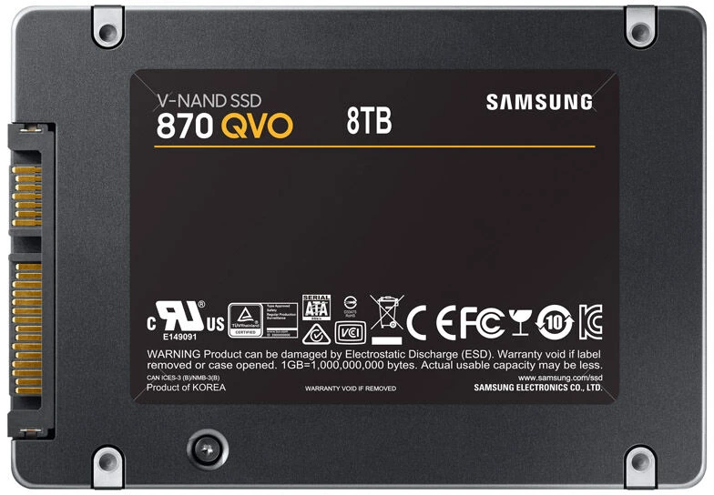 Kietasis diskas SSD SAMSUNG 870 QVO/8TB/SATA 3.0/MZ-77Q8T0BW