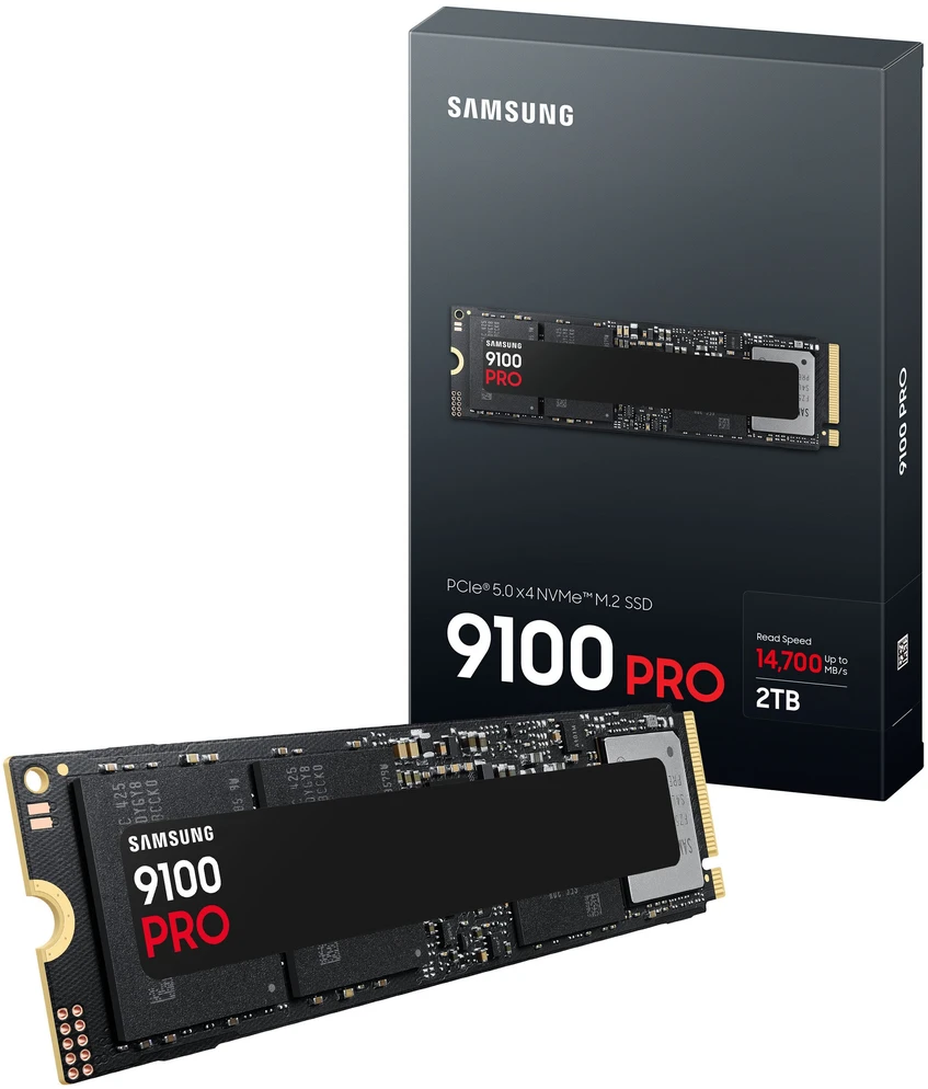 Samsung 9100 PRO | 2000 GB | SSD form factor M.2 2280 | Solid-state drive sąsaja PCI Express 5.0 x4 (NVMe) | Skaitymo greitis 14700 MB/s | Rašymo greitis 13400 MB/s