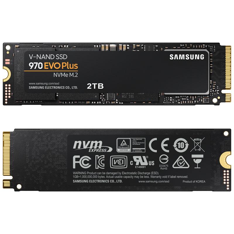 SSD|SAMSUNG|970 Evo Plus|2TB|M.2|PCIE|NVMe|MLC|Rašymo greitis 3300 MBytes /  sec|Skaitymo greitis 3500 MBytes / sec|MTBF 1500000 hours|MZ-V7S2T0BW |  Varle.lt