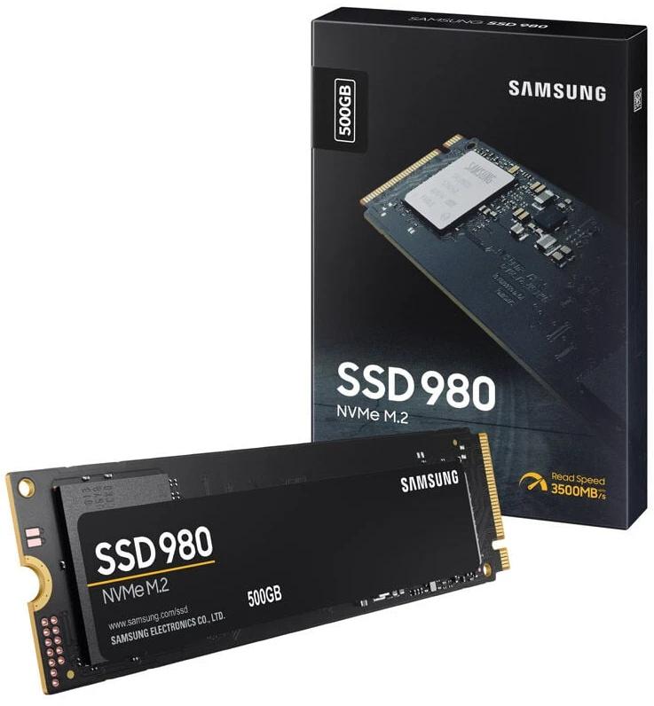Kietasis diskas Samsung V-NAND SSD 980 500 GB, SSD form factor M.2 2280, SSD sąsaja M.2 NVME, Rašymo greitis 3000 MB/s, Skaitymo greitis 3500 MB/s