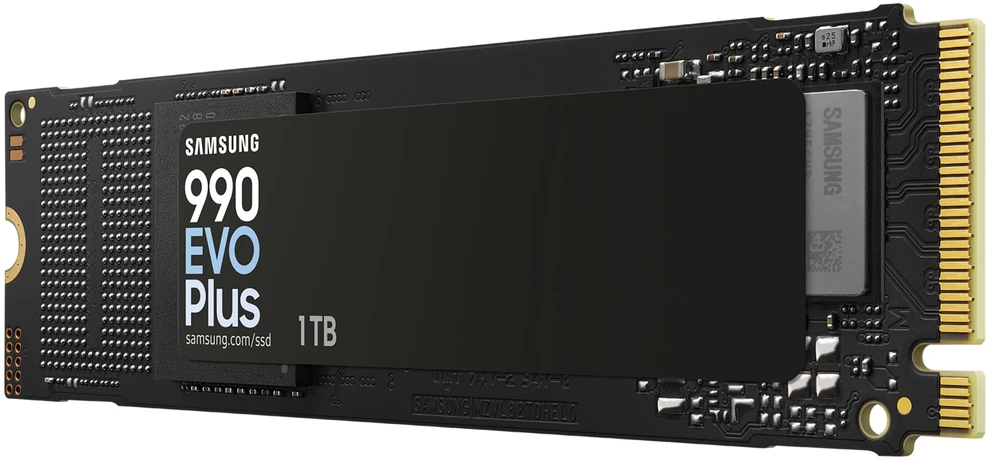 Samsung SSD | 990 EVO Plus | 1000 GB | SSD form factor M.2 2280 | Solid-state drive sąsaja NVMe | Skaitymo greitis 7250 MB/s | Rašymo greitis 6300 MB/s