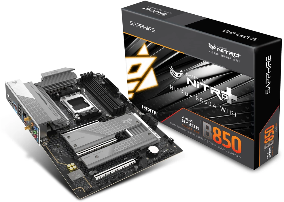 Sapphire NITRO+ B850A WIFI 7 AMD B850 Socket AM5 micro ATX pagrindinė plokštė