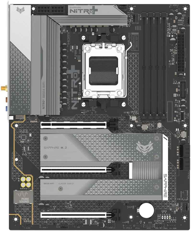 Sapphire NITRO+ B850A WIFI 7 AMD B850 Socket AM5 micro ATX pagrindinė plokštė