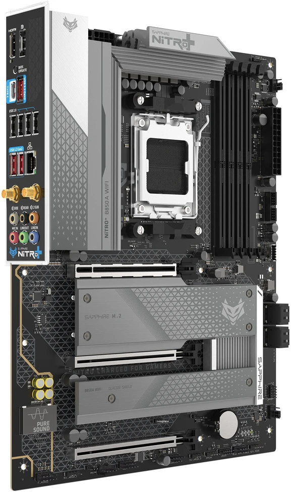 Sapphire NITRO+ B850A WIFI 7 AMD B850 Socket AM5 micro ATX pagrindinė plokštė