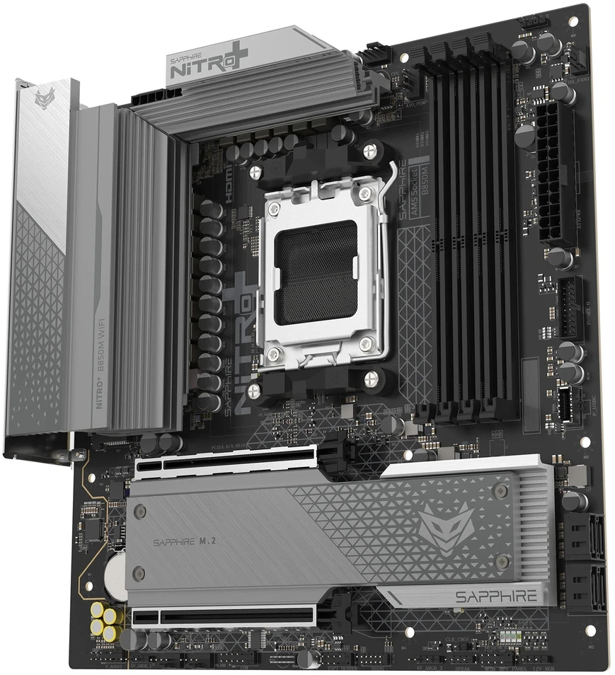 Pagrindinė plokštė Sapphire NITRO+ B850M WIFI AMD B850 Socket AM5 micro ATX plokštė