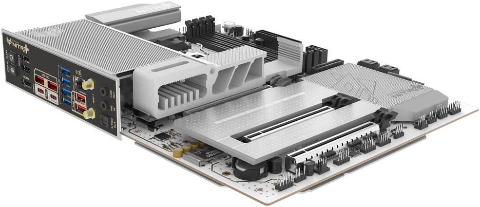 „Sapphire Nitro+ X870EA PhantomLink Polar Edition“ pagrindinė plokštė, AMD X870E, AM5 lizdas, DDR5