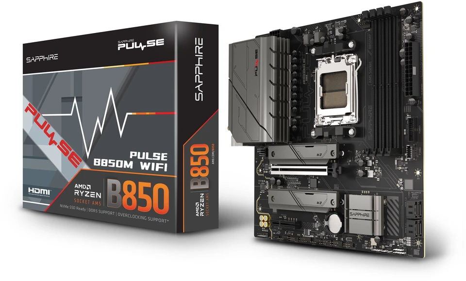 Sapphire PULSE B850M WIFI AMD B850 Socket AM5 micro ATX pagrindinė plokštė
