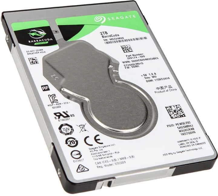 SEAGATE Barracuda 2TB HDD SATA 6Gb/s 5400rpm 2,5" 7mm aukštis 128Mb talpykla BLK