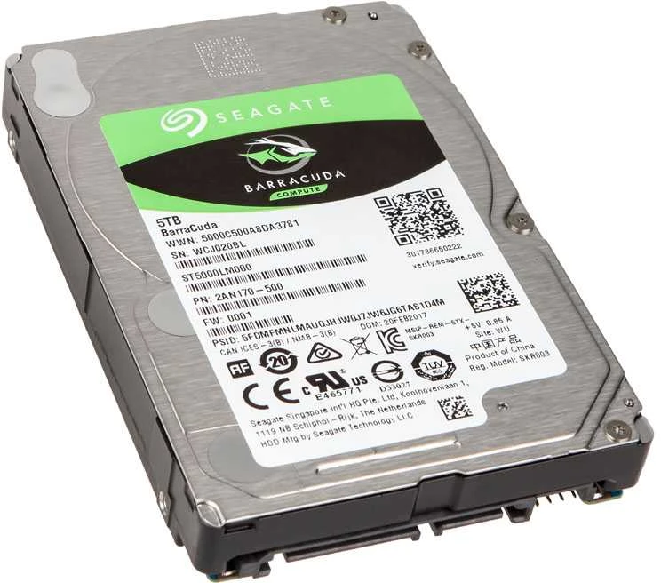 Seagate BarraCuda 5TB 2,5 col., 15mm SATA 6Gb/s – vidinis HDD
