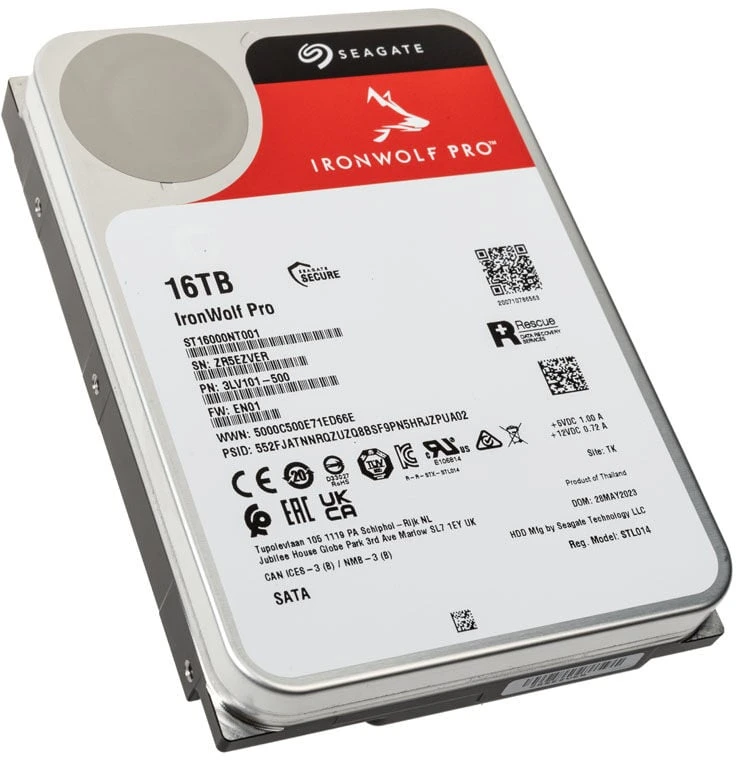 SEAGATE Ironwolf PRO Enterprise NAS HDD 16TB 7200rpm 6Gb/s SATA 256MB talpykla 8,9 cm 3,5 colio 24x7 NAS ir amp; RAID Rackmount sistemos BLK