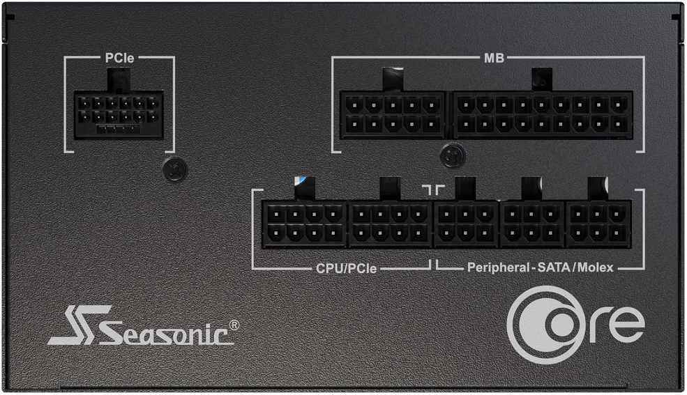 Seasonic Core GX 80 PLUS Gold PSU, modular, ATX 3.1, PCIe 5.1 – 650 Watt, juodos spalvos