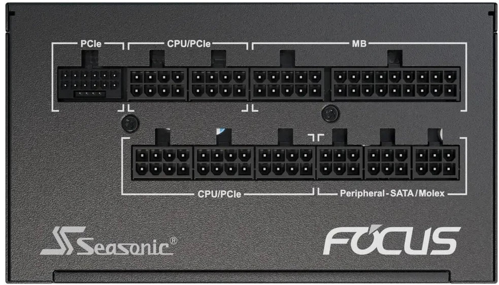 Seasonic Focus GX 80 PLUS Gold PSU, modular – 1000 Watt, juodos spalvos