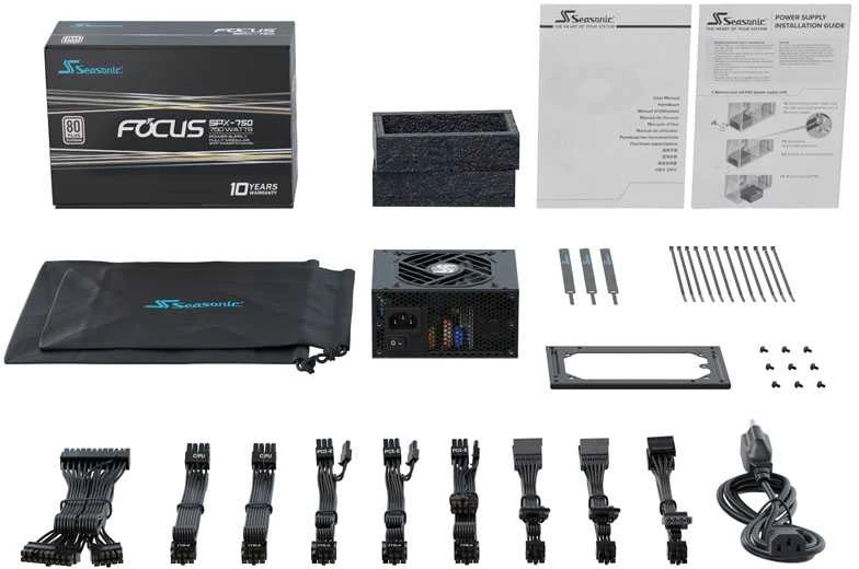 „Seasonic Focus SPX 80 PLUS Platinum“ maitinimo blokas, modulinis – 750 vatų
