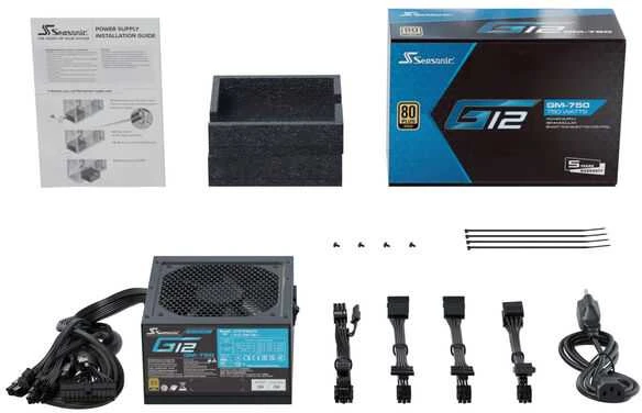 Seasonic G12 GM 80 PLUS Gold maitinimo šaltinis, pusiau modulinis – 750 vatų, juodas