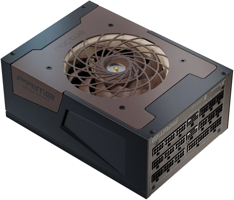 „Seasonic Prime TX-1600 Noctua Edition“ maitinimo šaltinis, „80 PLUS Titanium“, modulinis, ATX 3.1, PCIe 5.0 × 1600 vatų