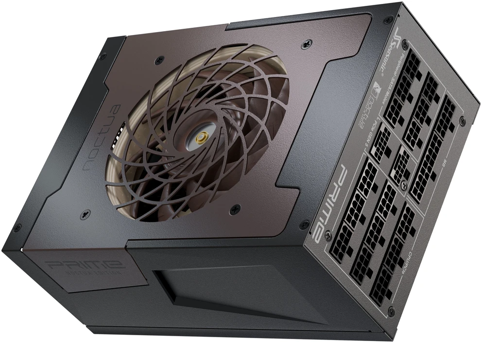 „Seasonic Prime TX-1600 Noctua Edition“ maitinimo šaltinis, „80 PLUS Titanium“, modulinis, ATX 3.1, PCIe 5.0 × 1600 vatų