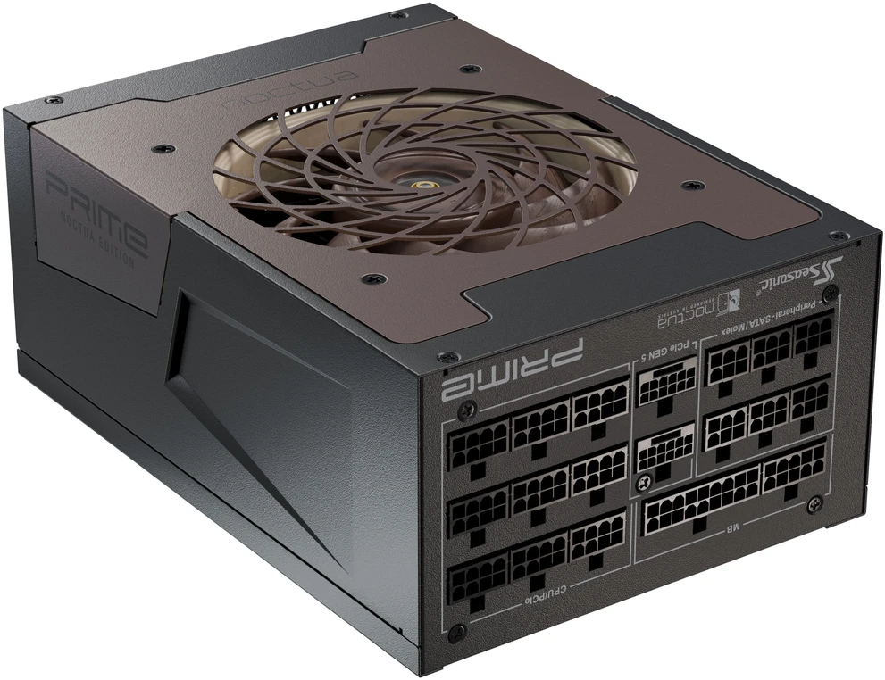 „Seasonic Prime TX-1600 Noctua Edition“ maitinimo šaltinis, „80 PLUS Titanium“, modulinis, ATX 3.1, PCIe 5.0 × 1600 vatų