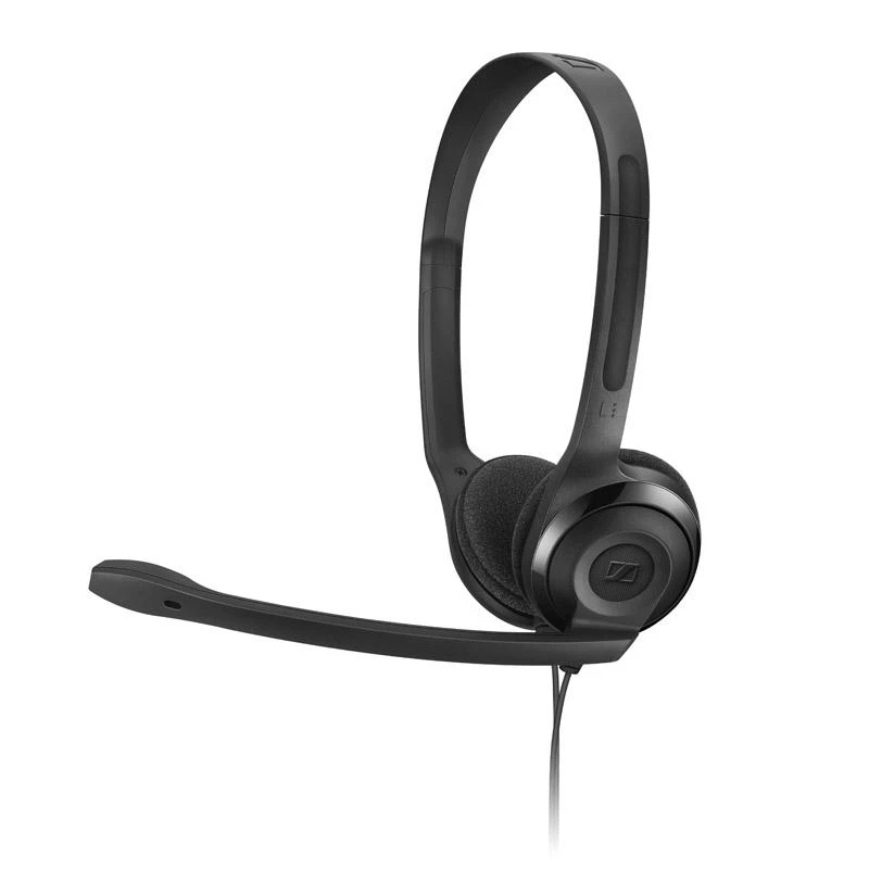 Itin lengvos kompiuterinės ausinės Sennheiser PC 3 CHAT, su mikrofonu, 2x 3.5mm, Juodos