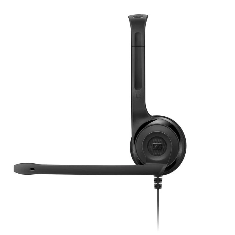 Itin lengvos kompiuterinės ausinės Sennheiser PC 3 CHAT, su mikrofonu, 2x 3.5mm, Juodos