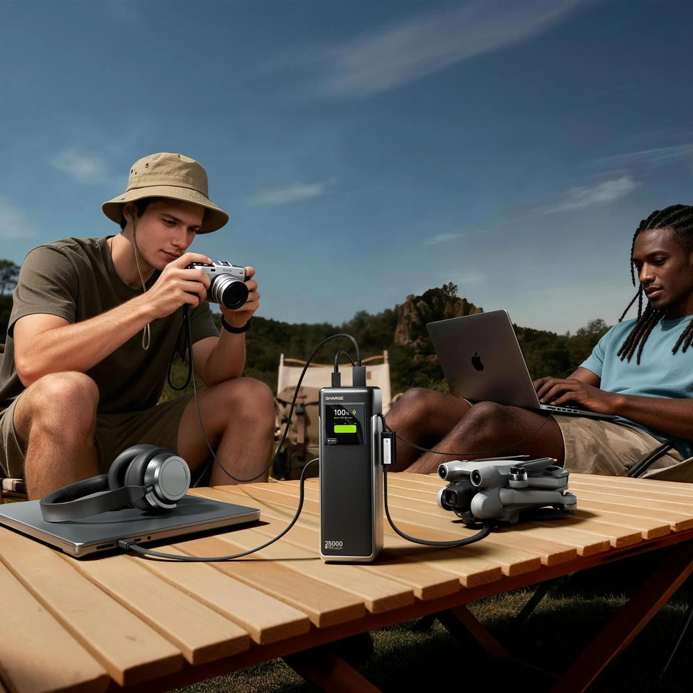 Rayovac SHARGE HyperTower 170 Powerbank, 25,000mAh, 170W, 4-in-1 - juodas (YDD-SG-170-YDCC-HEI)
