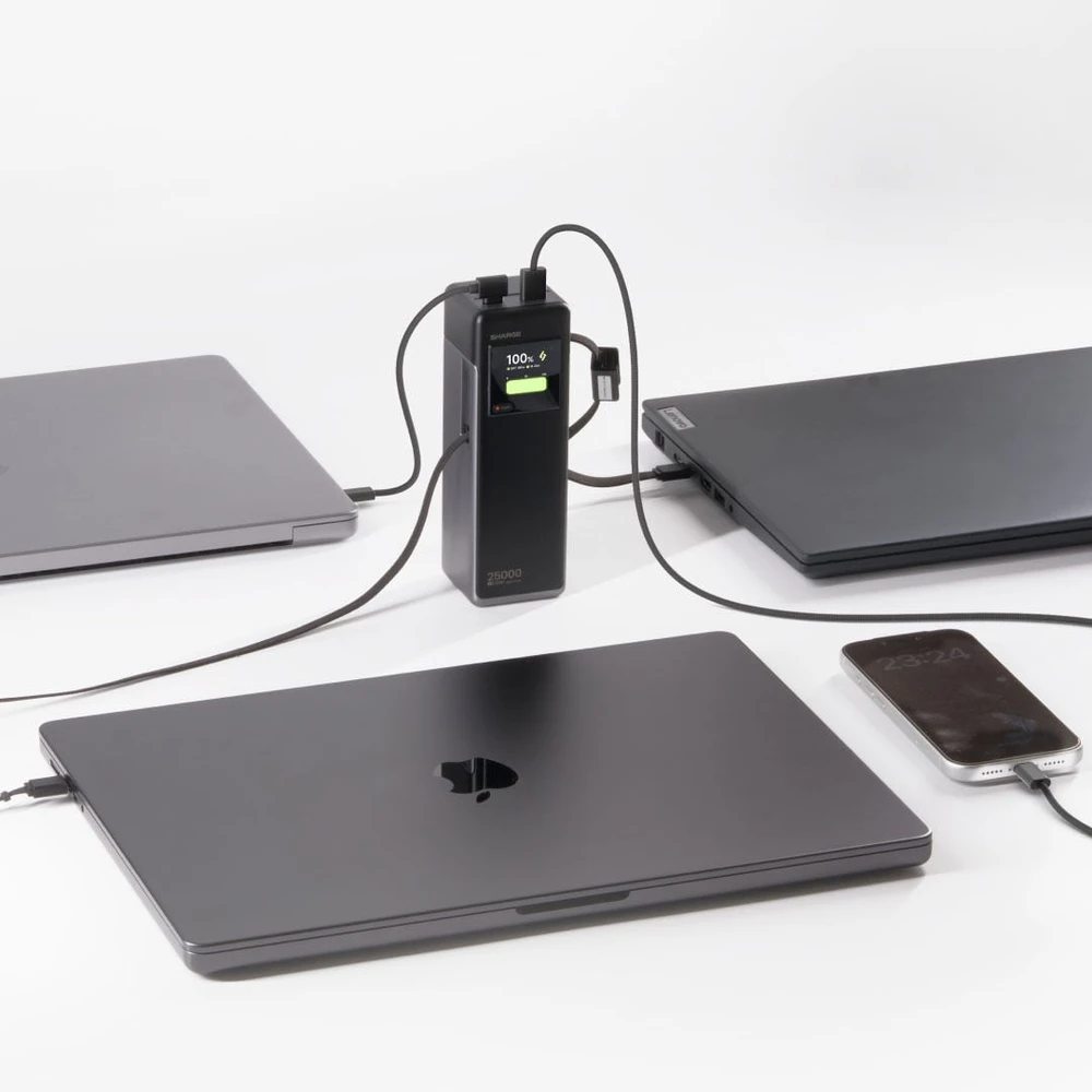 Rayovac SHARGE HyperTower 170 Powerbank, 25,000mAh, 170W, 4-in-1 - juodas (YDD-SG-170-YDCC-HEI)