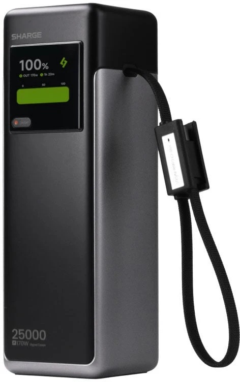 Rayovac SHARGE HyperTower 170 Powerbank, 25,000mAh, 170W, 4-in-1 - juodas (YDD-SG-170-YDCC-HEI)