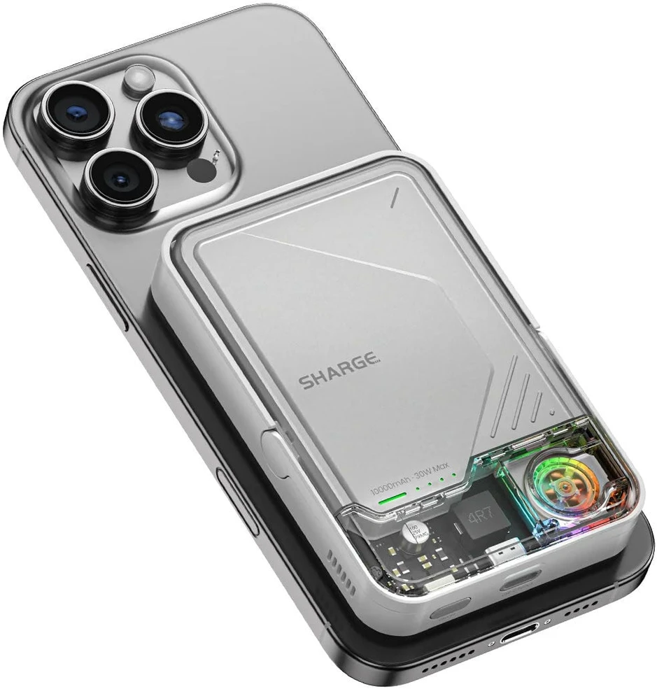 SHARGE ICEMAG 2 Powerbank, 10,000mAh, 15W Qi2, 30W USB-C - transparent