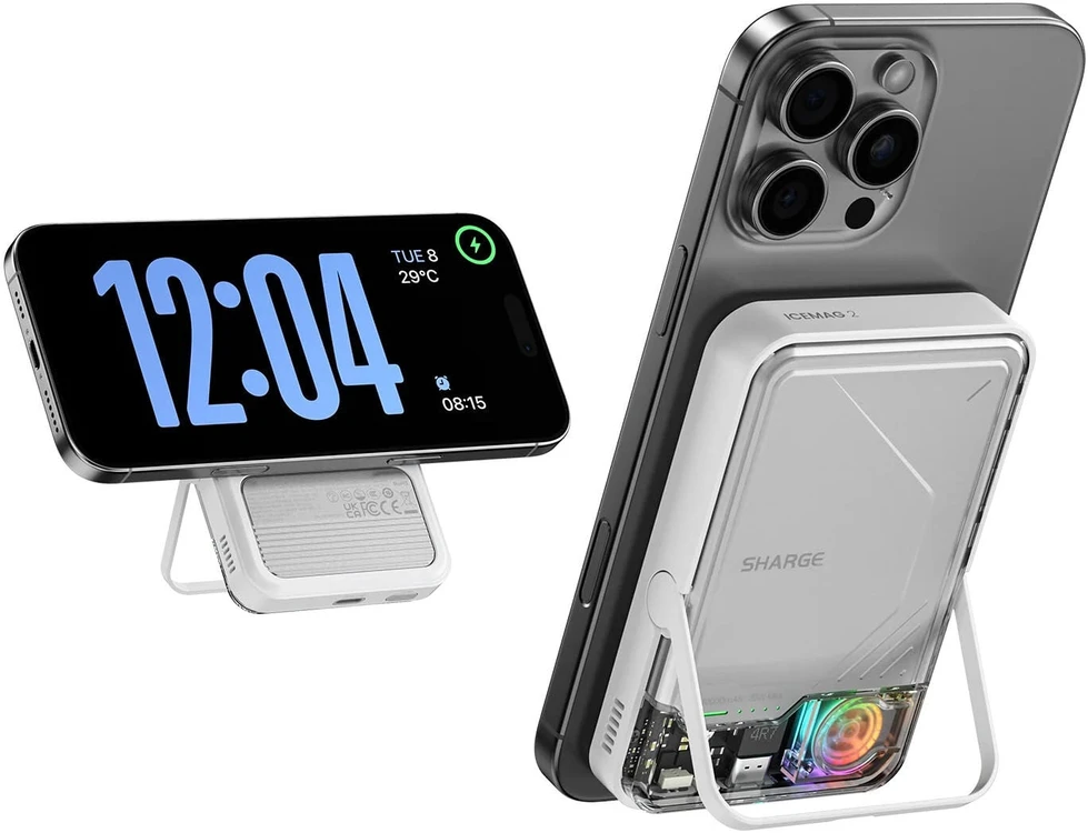 SHARGE ICEMAG 2 Powerbank, 10,000mAh, 15W Qi2, 30W USB-C - transparent