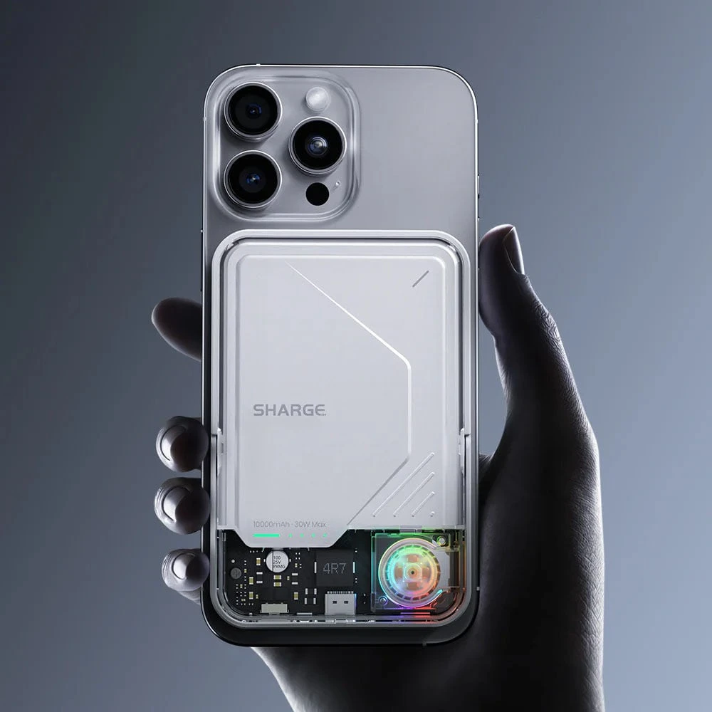 SHARGE ICEMAG 2 Powerbank, 10,000mAh, 15W Qi2, 30W USB-C - transparent
