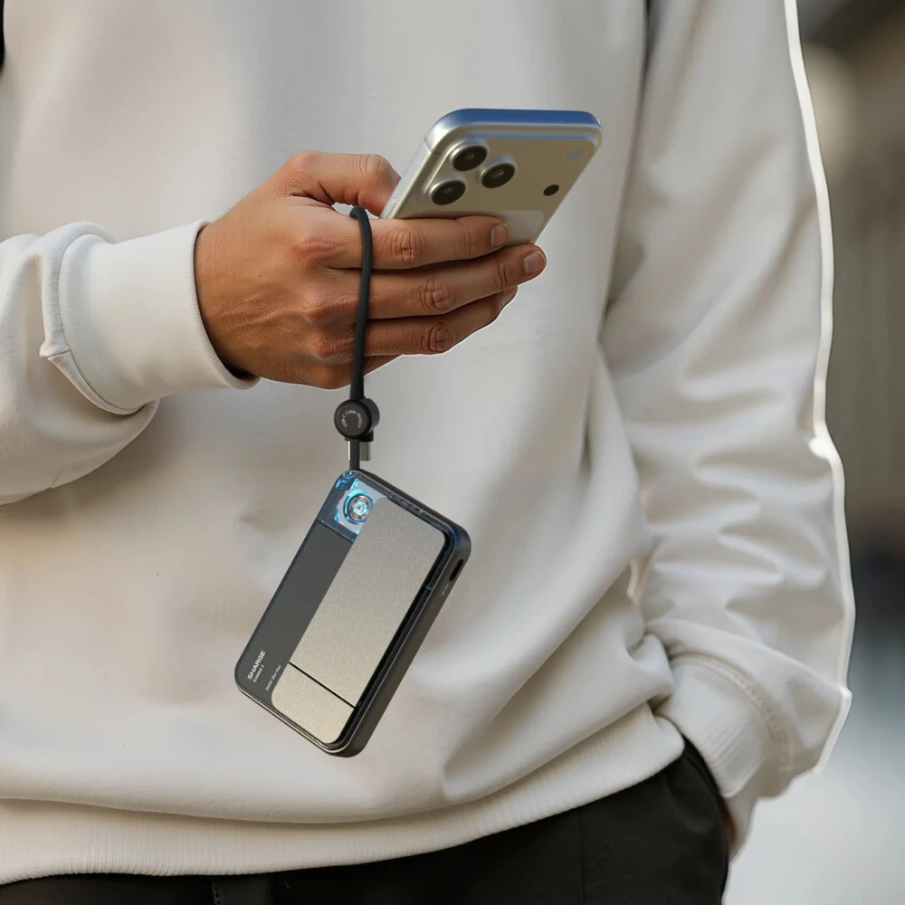 SHARGE ICEMAG 3 Powerbank, 10,000mAh, 25W Qi2, 35W USB-C - juodas