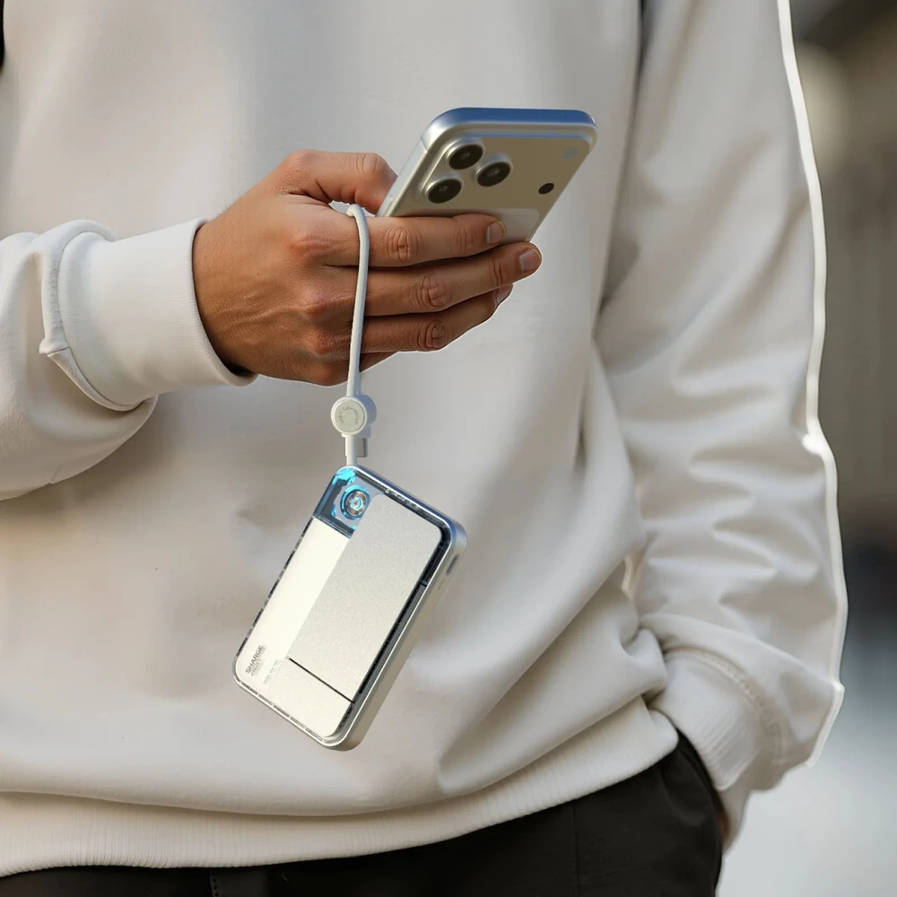 SHARGE ICEMAG 3 Powerbank, 10,000mAh, 25W Qi2, 35W USB-C - baltas
