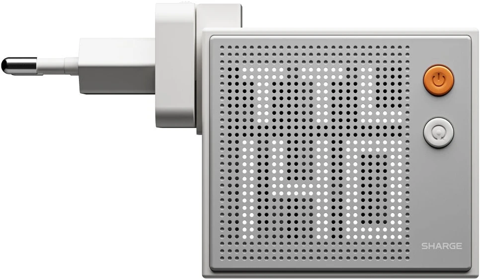 SHARGE Pixel 140 GaN Charger, 140W, 3x USB-C, Dot Matrix Ekranas - baltas