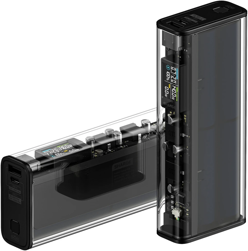 Maitinimo blokas Azo SHARGE Shargeek 140, 20 000 mAh, 140 W, USB-C, USB-A – juoda (YDD-SG-140-HEI)