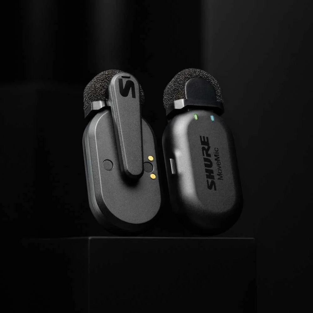 „Shure“ | „MoveMic“ dviejų kanalų belaidžiai prisegami mikrofonai | „Bluetooth“ | Triukšmo mažinimas