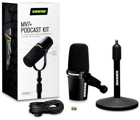 Shure MV7-K-BNDL mikrofono komplektas su stovu