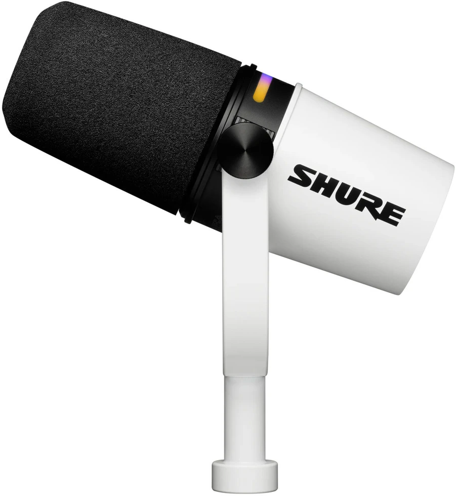 Shure MV7+-W - žodinis/balsinis mikrofonas su XLR/USB-C jungtimi, baltas