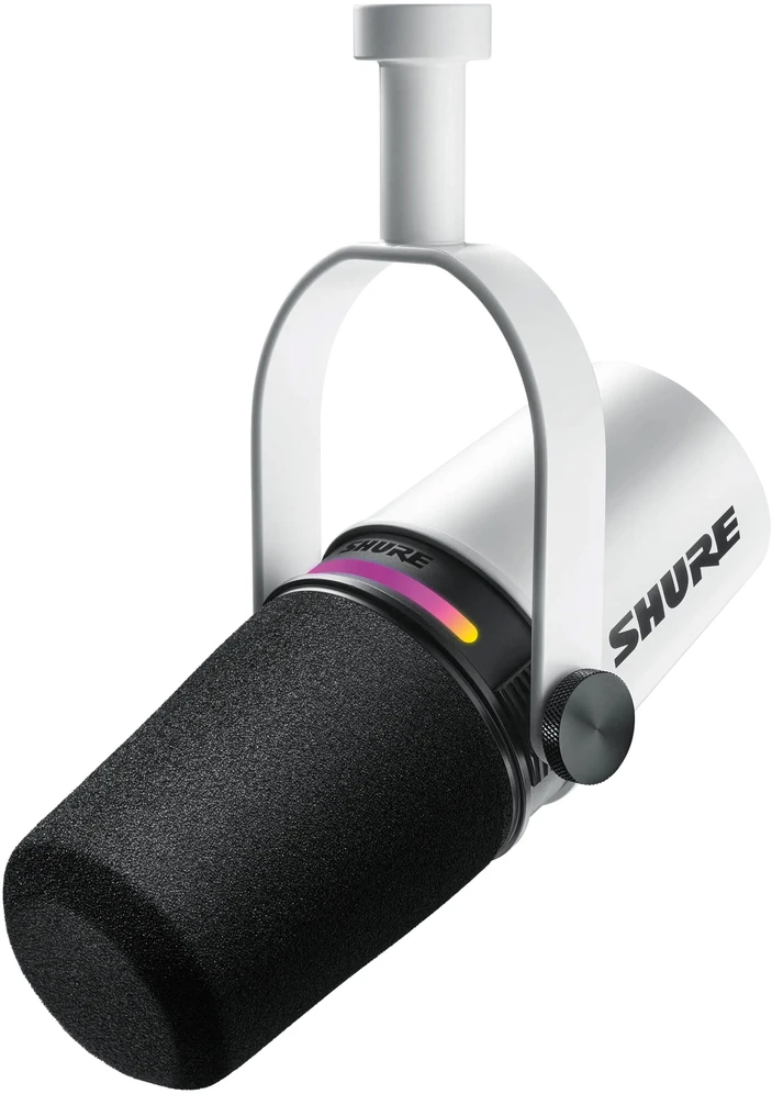 Shure MV7+-W - žodinis/balsinis mikrofonas su XLR/USB-C jungtimi, baltas