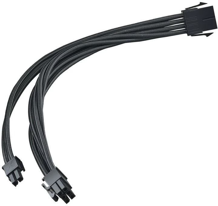 SilverStone 8-pin PCIe to 6+2-pin PCIe extension, 250mm - Juodas